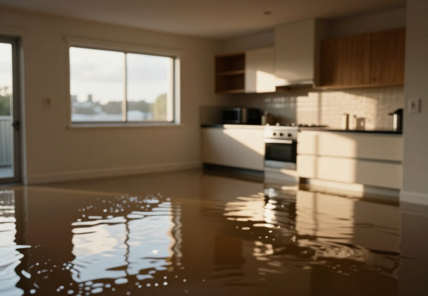 Flooded basement in Carlton before cleanup